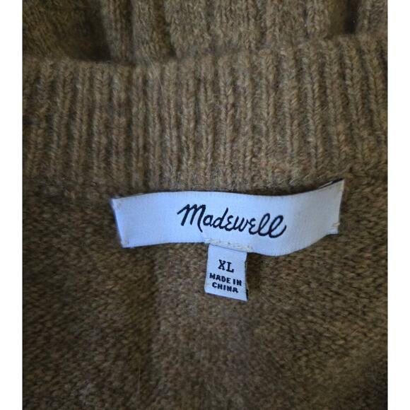 Madewell Women's Mustard Merino wool Alpaca blend Pullover Sweater Quiet Luxury - Picture 3 of 7